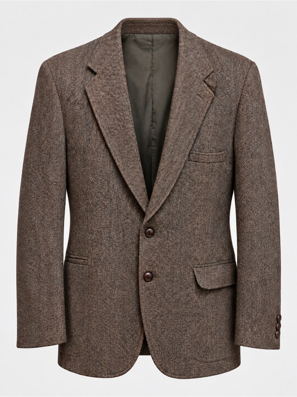 Men's Brown Herringbone Tweed Blazer